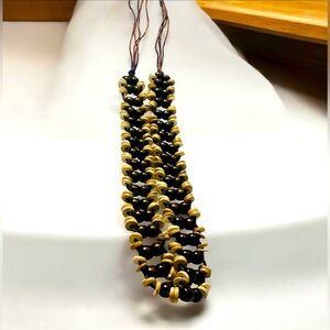 Sassy Jones Johanna Brown and Tan Long Beaded Necklace